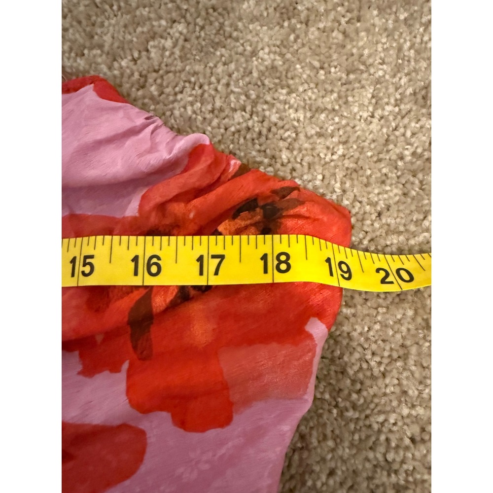 Adelyn Rae Floral Midi Dress Womens Medium Pink Red Excellent Summer Boho - Picture 8 of 13